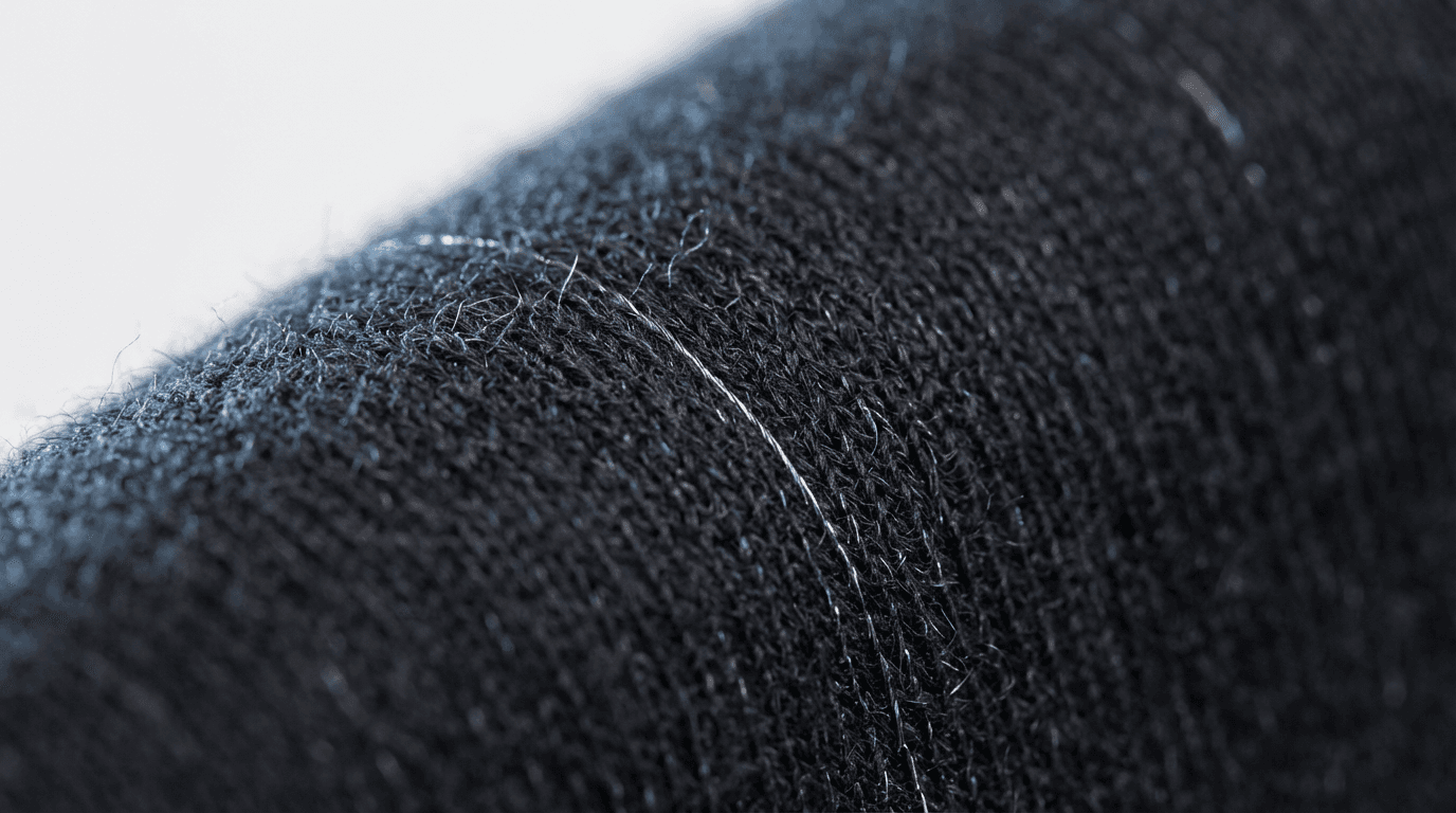 Close-up of seamless fabric texture on leggings in a neutral tone